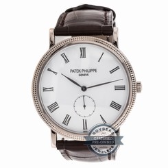Patek Philippe Calatrava 5119G-001 Manual 36mm White Gold Mens Strap Watch Tang
