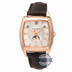 Patek Philippe Gondolo Calendario 5135R-001 Auto Rose Gold Mens Strap Watch Date
