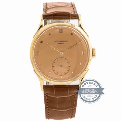 Patek Philippe Vintage Calatrava 1589R Manual 36mm Rose Gold Mens Strap Watch