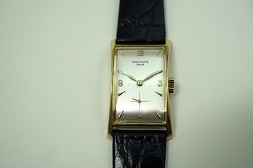 PATEK PHILIPPE 18K YELLOW GOLD HOURGLASS REF.1593 DATES 1940'S NICE BUY IT NOW!!