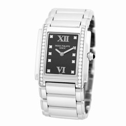 PATEK PHILIPPE Stainless Diamond 4910 Twenty 4 Black Box 24 Warranty 4910/10A