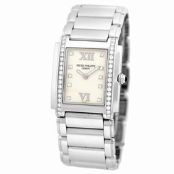 PATEK PHILIPPE Stainless Twenty 4 Diamonds 4910 Box 2-4 Warranty 4910/10A MINTY