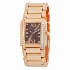 PATEK PHILIPPE 18K Rose Gold Diamond Twenty 4 # 4910 R Warranty Box 4910-11R 845960059718