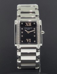 Patek Philippe Twenty-4 Steel 24 Watch 4910/10A-001 Medium Size Factory Diamond