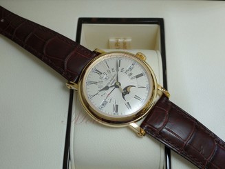 Patek Philippe 5159J Perpetual Calendar Retrograde Moonphase Officers 18kt Y/G