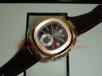 Patek Philippe 5980R-001 Nautilus Chronograph 18kt Rose Gold Black/Brown Dial