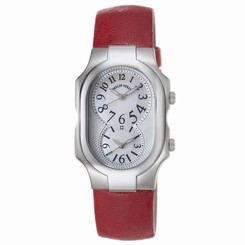 Philip Stein Women's 2NFMOPCPR 'Signature' Red Leather Strap Dual Time Watch