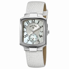 Philip Stein Women's 21-FMOP-CGLW Classic White Calfskin Leather Strap Watch