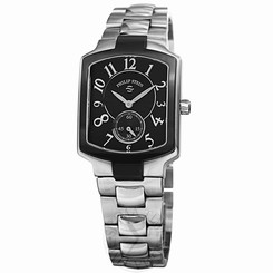 Philip Stein Womens 21TB-FB-SS3 Signature Black Dial Two Tone Bracelet Watch