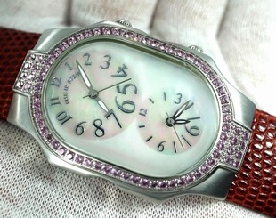 Philip Stein Signature Stainless Steel Sapphire Teslar Mother of pearl Watch