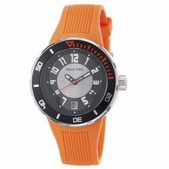 Philip Stein Mens Active Extreme Orange Rubber Strap Watch 34-BRG-RO
