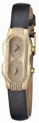 Philip Stein 18KT SOLID GOLD Pave Dial MINI Dual Time watch 4ddg-f-pd BRAND NEW