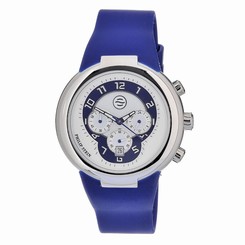 Philip Stein 32-AN-RN Mens Blue Dial Analog Quartz Watch with Silicone Strap
