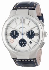 Philip Stein Men's 45-CRSILBL-ASN Round Silver and Navy Chronograph Dial ... New