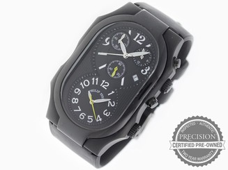 PHILIP STEIN SIGNATURE MEN'S CHRONOGRAPH QUARTZ DUAL TIME BLACK DIAL 3B-NBY-RB