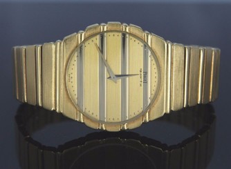 $25,000 Mens Piaget Polo 18K Solid Yellow Gold 34mm Quartz 7'' Wrist Watch 127g