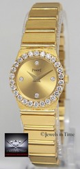 Piaget Polo 18k Yellow Gold Diamond 21mm Ladies Quartz Watch 8296 C 701