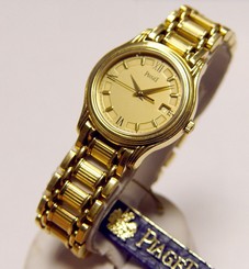 PIAGET Polo Round 654601 Quartz 18K gold Watch 30MM 6.5" long 109.8g