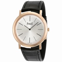 Piaget Altiplano Mechanical Silver Dial Leather Ladies Watch G0A31114