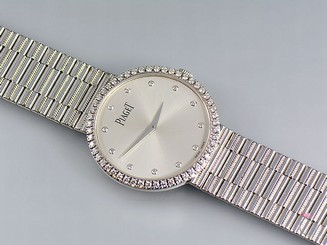 Piaget 18K Traditional Mecanique Men's Watch With Diamond Dial & Bezel G0A37045