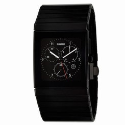 NEW Rado R21715162 Ceramica Men's Black Ceramic Chronograph Watch