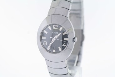Unisex Rado Ovation R26493152 Ceramic Titanium Case Back Black Dial Date Watch