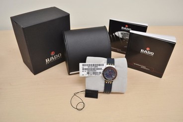 Rado DiaStar R14471205 Ladies Swiss Watch Chronograph S/S Blue Dial Two Tone