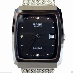 Auth RADO Diastar Face 105.0132.3 Mod Depose Ladies Quartz Watch Black Dial
