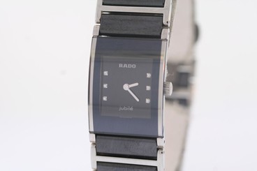 Ladies Rado Integral Jubile�� R20786752 Black & Silver Diamond Marker Watch