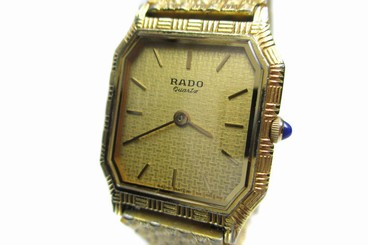 Auth RADO 179.9513.2 Gold Dial Stainless Steel Women's Quartz Watch RW10568L
