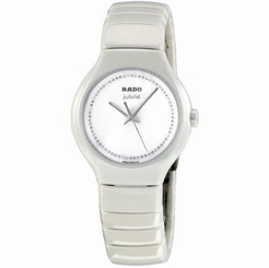 NWOT Ladies Rado True White Jubile�� R27696732 Diamond Accented Ceramic Watch