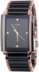 Rado Integral Jubile Two-tone Black Ceramic and Rose Gold Mens Watch - R20207712