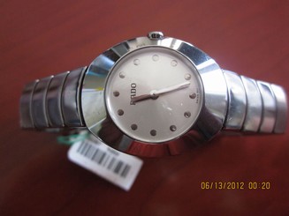 Rado Ovation Women's Ceramic Quartz Watch-Silver Metallic Dial-Silver Tone Hands