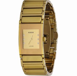 NWT Ladies Rado Integral Jubile�� R20792732 Gold Tone Diamond Accented Watch