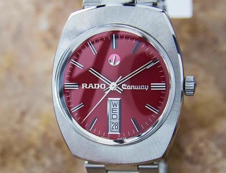 Rado Conway Rare Automatic Day Date Swiss Made Watch for Men Circa 1970s L142