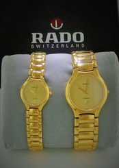 Authentic Rado His/Her Sapphire Crystal Watch(with paper) Used as store display