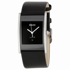 Rado R20758155 Integral Jubile Midsize Black Leather with Diamonds Unisex Watch