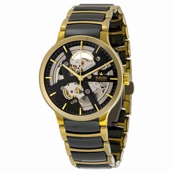 Rado Centrix Skeleton Dial Gold PVD Steel and Ceramic Mens Watch R30180162