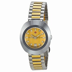 Rado Original Diastar Gold Tone Dial Two Tone Stainless Steel Mens Watch