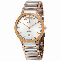 Rado Centrix Day-Date White Dial Two-tone Stainless Steel Mens Watch R30158113