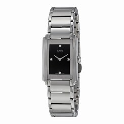 Rado Integral Black Dial Stainless Steel Ladies Quartz Watch R20213713