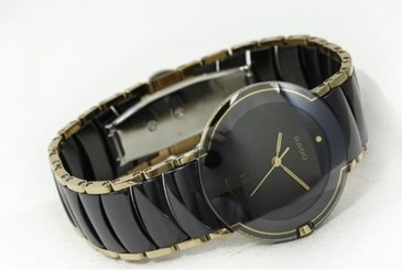 Rado DiaStar Quartz Two Tone Black Dial Watch Ceramic strap Very RARE
