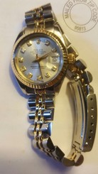 Rolex Ladies Datejust Diamond Silver Dial 14k Yellow Gold Jubilee 6917 Vintage