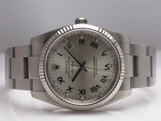 ROLEX AIRKING 114234 STAINLESS STEEL AUTOMATIC 34MM WATCH WHITE DIAMOND DIAL