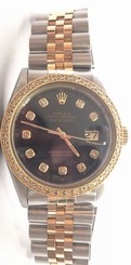 Rolex mens two tone diamond dial diamond Bezel 36mm Date just automatic watch