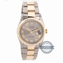 Rolex Datejust 16203 Auto 36mm Steel Yellow Gold Mens Oyster Bracelet Watch