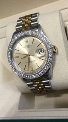 Rolex mens two tone diamond custom Bezel 36mm Date just automatic watch
