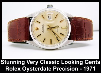 Classic Gents Vintage Champagne Dial Rolex Oysterdate Precision - 1971.