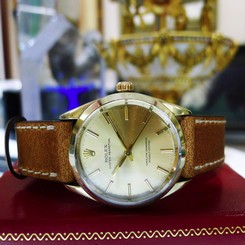 Mens Vintage 1966 ROLEX Oyster Perpetual Ref: 1024 Gold Dial Steel & Gold Plated