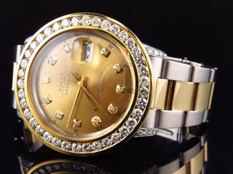 Rolex Datejust 2 Tone 41MM 18k Stainless Steel Oyster Band Diamond Watch 7.35 Ct